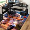 1pc Teddy Bear with Rose Chair Mat - Anime Cartoon Design, Non-Slip Carpet for Office and Home Decor, Suitable for All Seasons.C040
