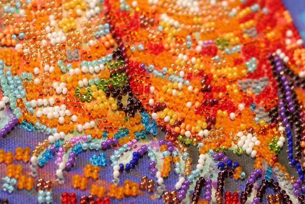 Set midi pentru broderie cu margele pe panza artistica naturala Abris Art Birds