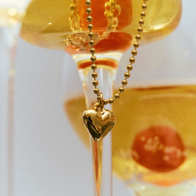 VINTAGE HOLLYWOOD Kleines Herz Kugelkette Halskette_VH2313NE007B