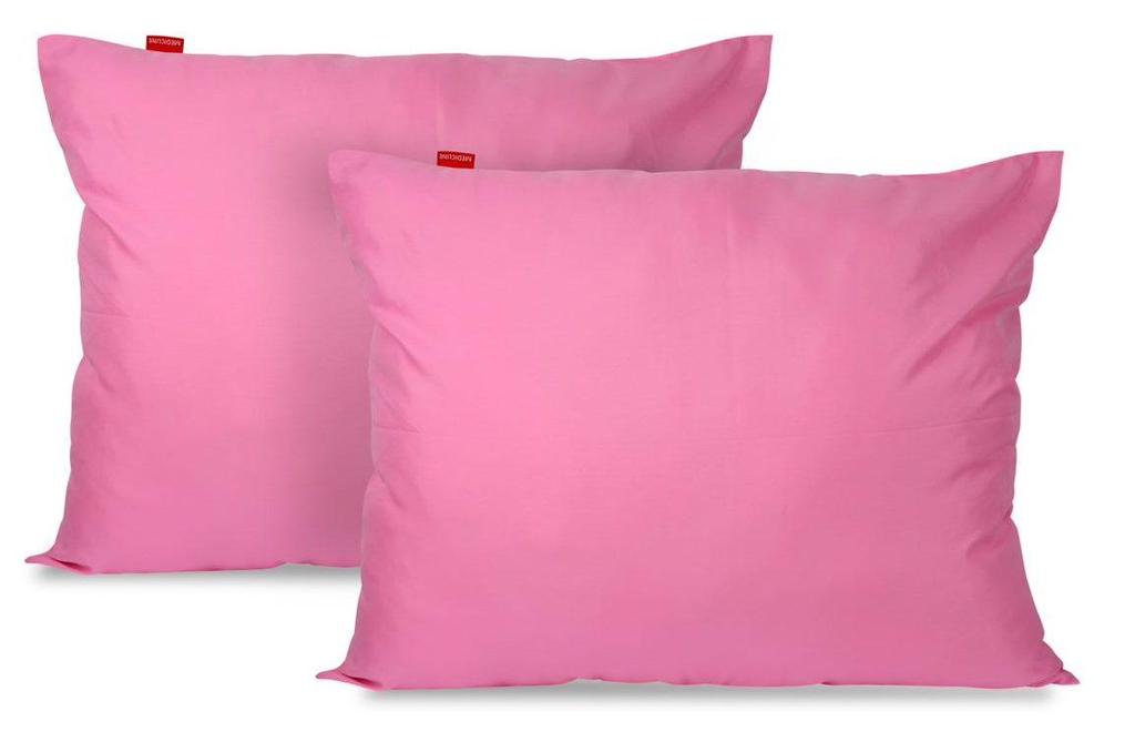 2 Kissen + Bettdecke ganzjährig rosa Mikrofaser