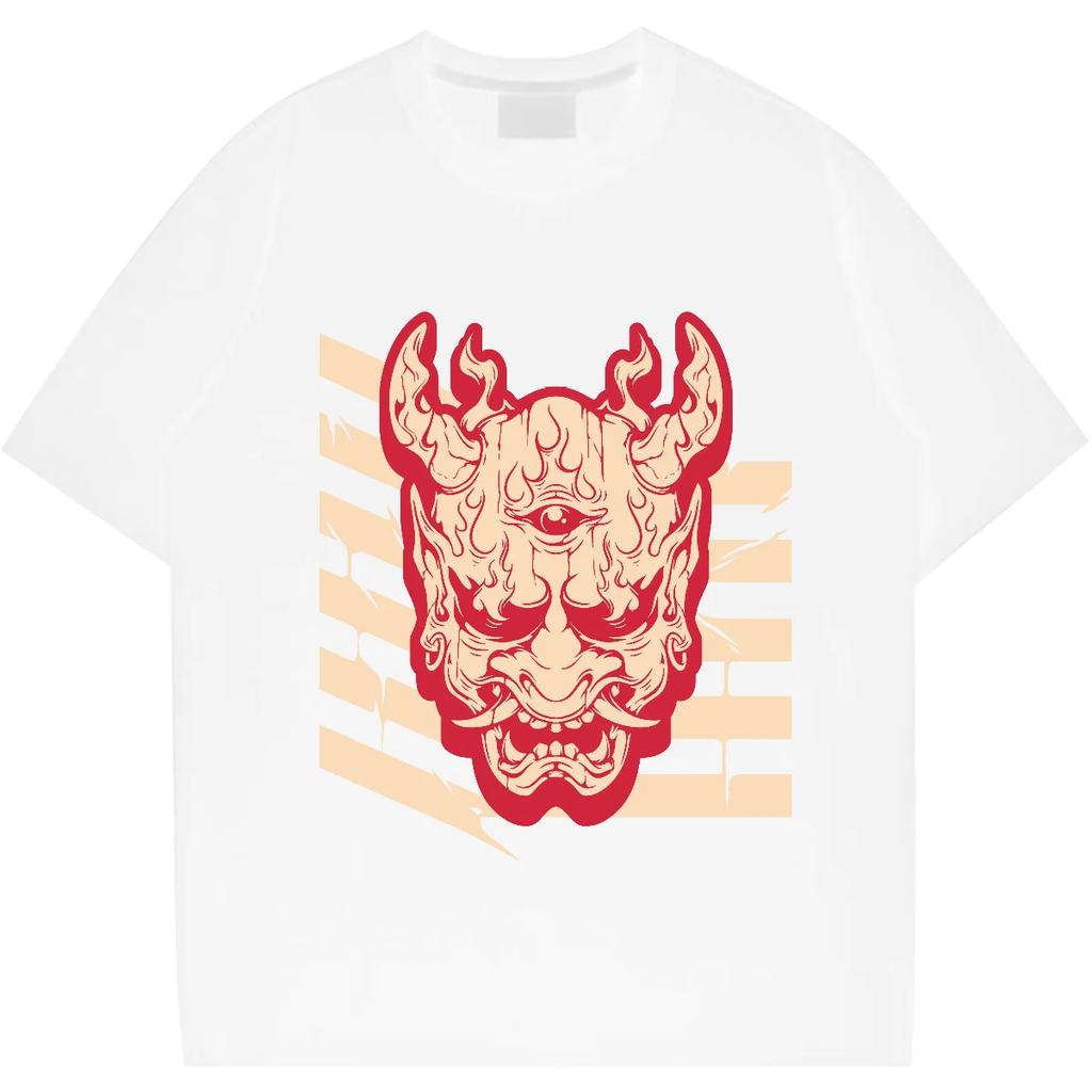 Round Neck Tshirt Loose Oversize T-shirt Y2k Hip-Hop Shirt Graphic Printing Cotton Clothes Street Style Men's T Shirt DIY