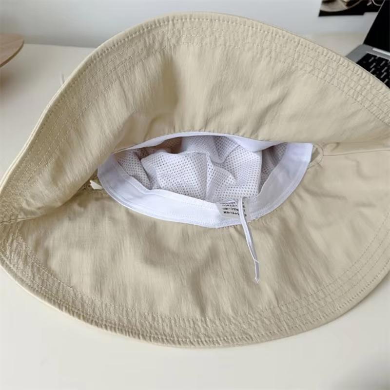 Cappello da Pescatore Donna con Lacci Fiocco Protezione Solare Ampia Tesa Estivo Anti-UV Cinturino Cappelli a Secchiello Ragazza Coreana Viaggio Spiaggia Cappelli a Secchiello