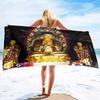 Golden Buddha Print Bath Towel - Soft Microfiber for Travel, Pool & Spa - Ideal Gift for Serenity and Meditation Enthusiasts