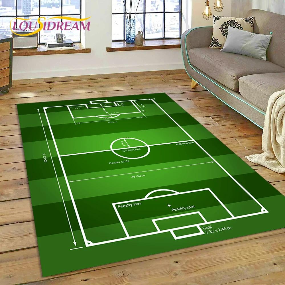 

3D футбольне футбольне поле Килимок для спальні Вітальня Домашній диван Прикраса, Діти грають у гру Великий декор Килимок Подарунок 120cm x 160cm