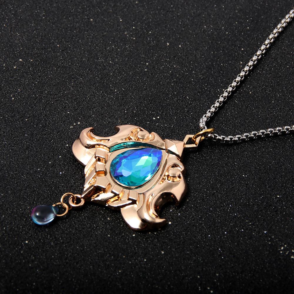 Water Neuvillette Dragon King Judge Crystal Pendant Alloy Necklace Gift Jewelry