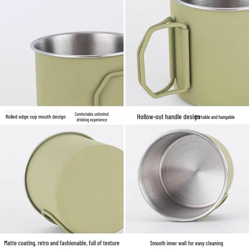 Minna Portable Stainless Steel Folding Camping Cup (2-Pack)