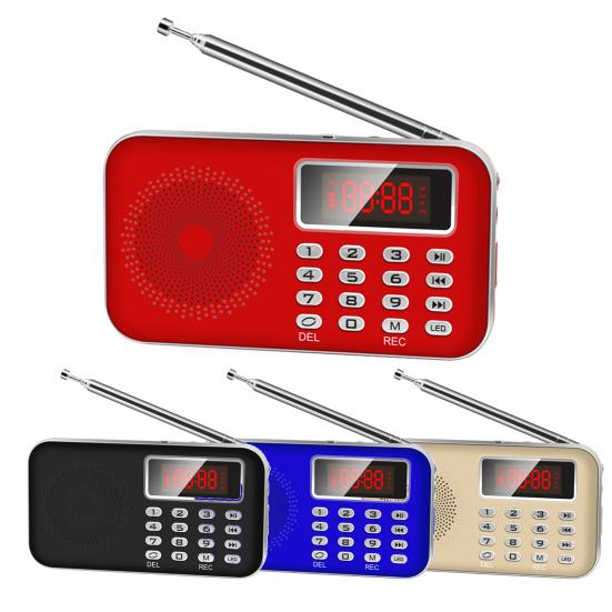 Y-619 Digital Radio LED Display Noise Cancelling PW-cut Memory 2 Inch 3W USB/TF/AUX Mini MP3 Player for the Aged