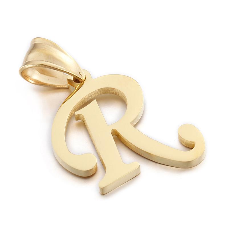 European and American Style Stainless Steel Pendant Jewelry - 26 Golden Titanium Steel Letters