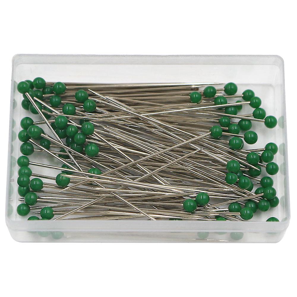 100-Piece Set: 38mm Glass Head Pins in 10 Colors for Sewing and Quilting