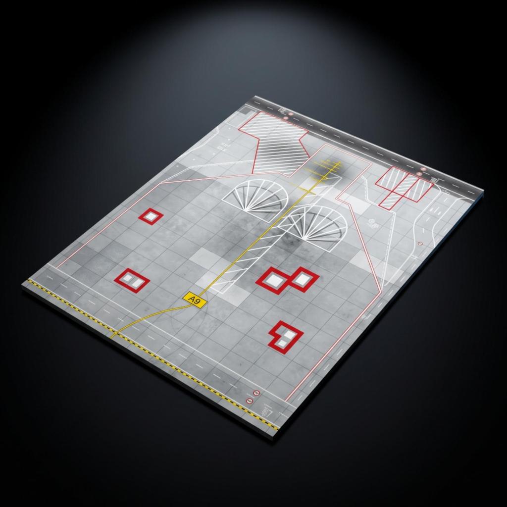 1/400 Flugzeugvorfeld Display Basis Holzmodell Flugzeug Bedruckt