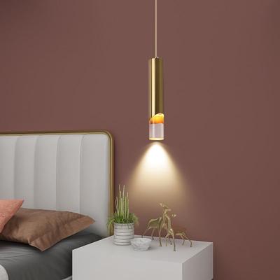 LED Modern Schwarz Gold Pendelleuchte Schlafzimmer Nachttisch Verstellbarer Kronleuchter