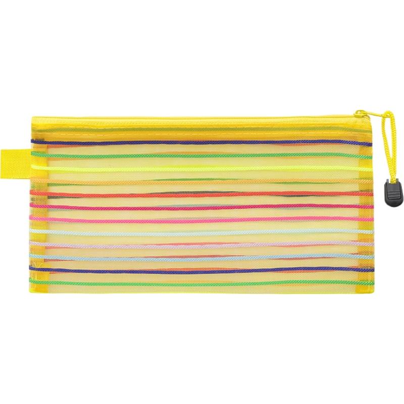 Colorful Mesh Zipper Pouch Bags Transparent Pencil Case Makeup Cosmetic Storage Bag Travel Organizer Stationery Office School