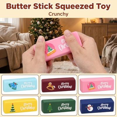 Christmas Theme Butter Stick Squeezed Toy Sound Effects Butter Stick Squishy Toy For Kids Adults