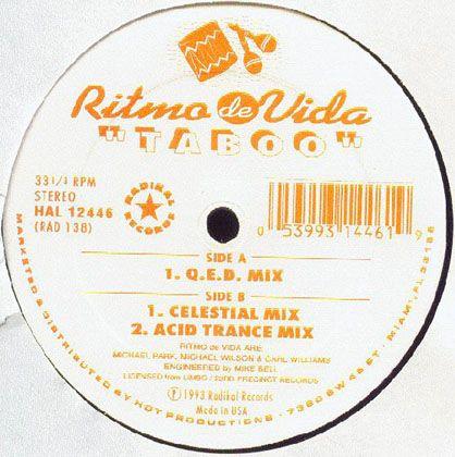 

12inch Record RITMO DE VIDA - Taboo HAL12446 RADIKAL 1993 US Dance & Electronica