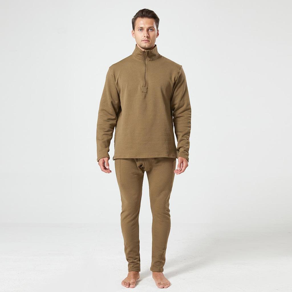 2023 Men's Military Eagle Tactical Thermal Underwear Suit - Stand-up Collar, Plus Velvet, Warm, Elastic, Thick Long Sleeves