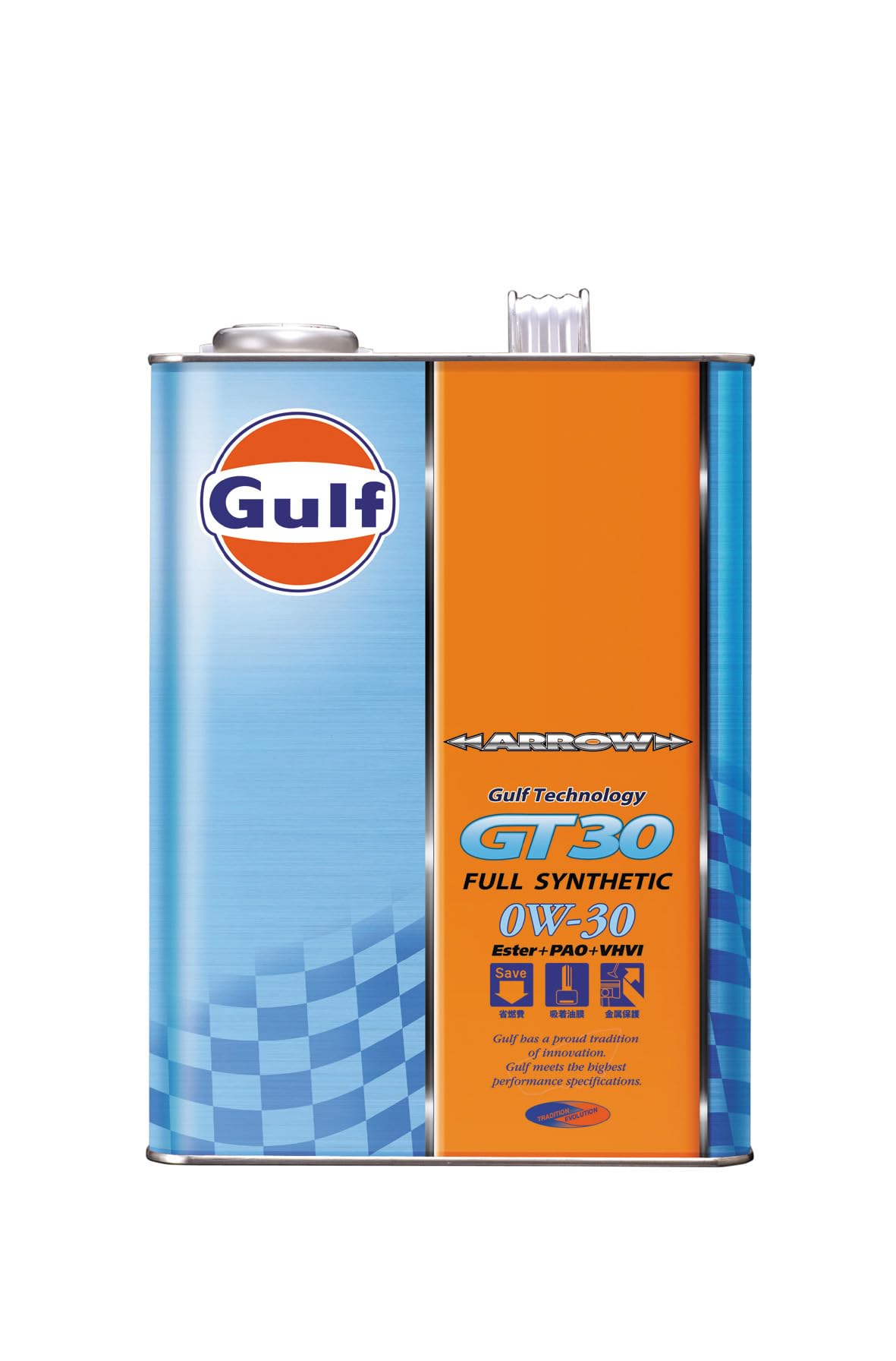 

Gulf ARROW GT30 0W-30 Full Synthetic Engine Oil, 4L, for 4-Wheel Gasoline Vehicles