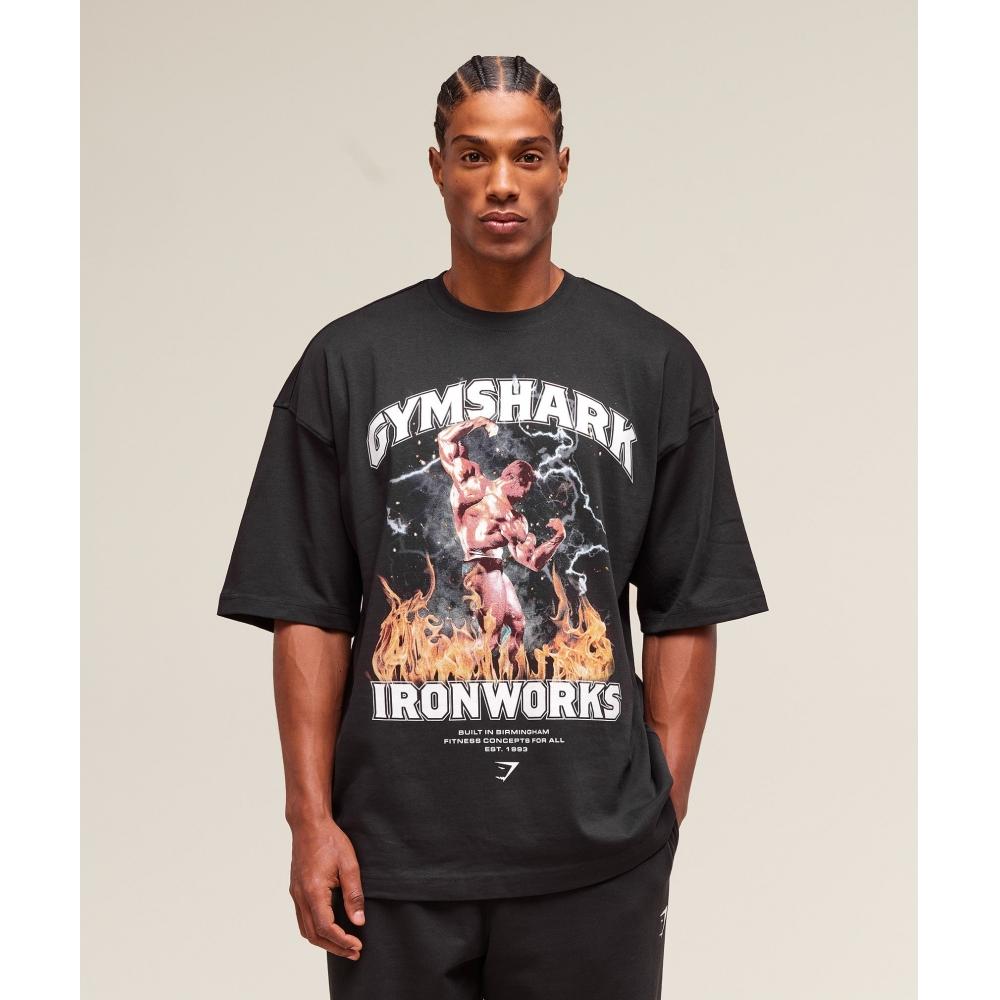 

Gymshark Футболка с рисунком X Ironworks, черная A2c1m Bb2j XS