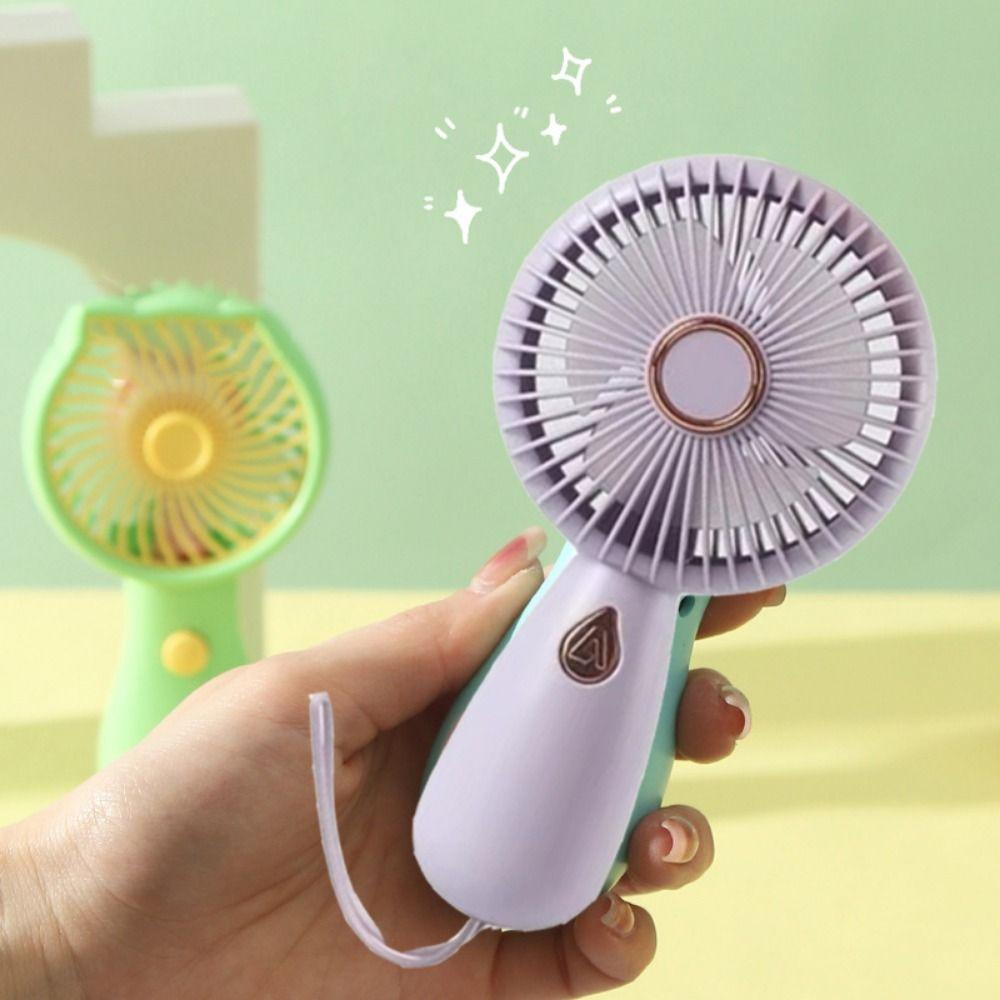 with Colorful Light Mini Handheld Fan Portable Small Electric Fan  For Travel Summer Gift