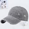 Hole Washed Cotton Baseball Cap Men's Old Visor Hat Retro Soft Top Cap