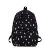 Schoolbag1011 New Fashion Letter Printed Backpack Female High School Junior High School Student Large Capacity Schoolbag Premium Textured Backpack