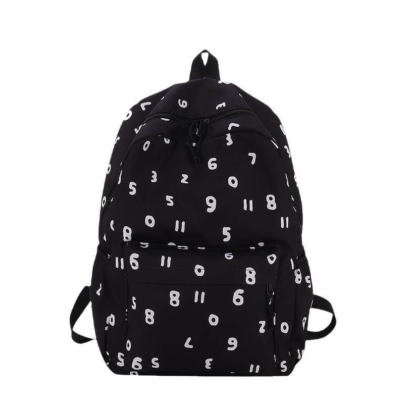 Schoolbag1011 New Fashion Letter Printed Backpack Female High School Junior High School Student Large Capacity Schoolbag Premium Textured Backpack