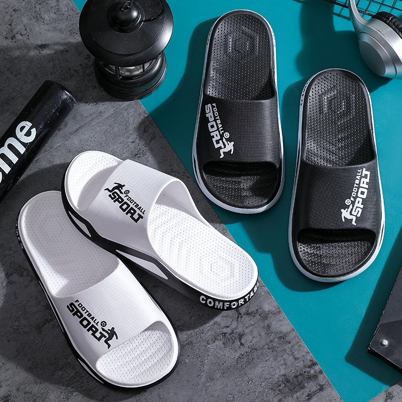 Summer New Men's Trend One-word Drag Color Matching Fashion Soft Bottom Home Wear Wear Wear Wear Cold Slippers Men