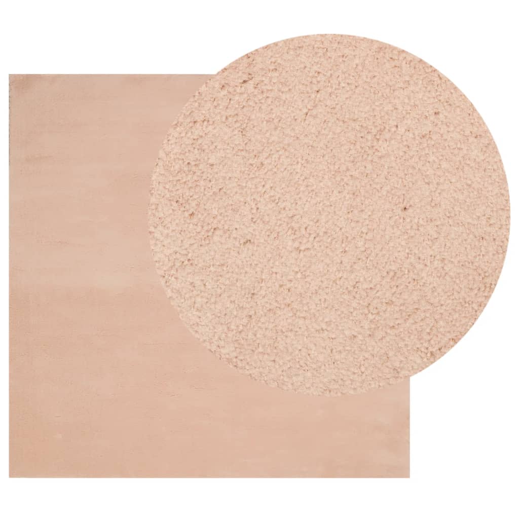 HUARTE Rug Short Pile Soft and Washable Light Pink 200 X 200 Cm