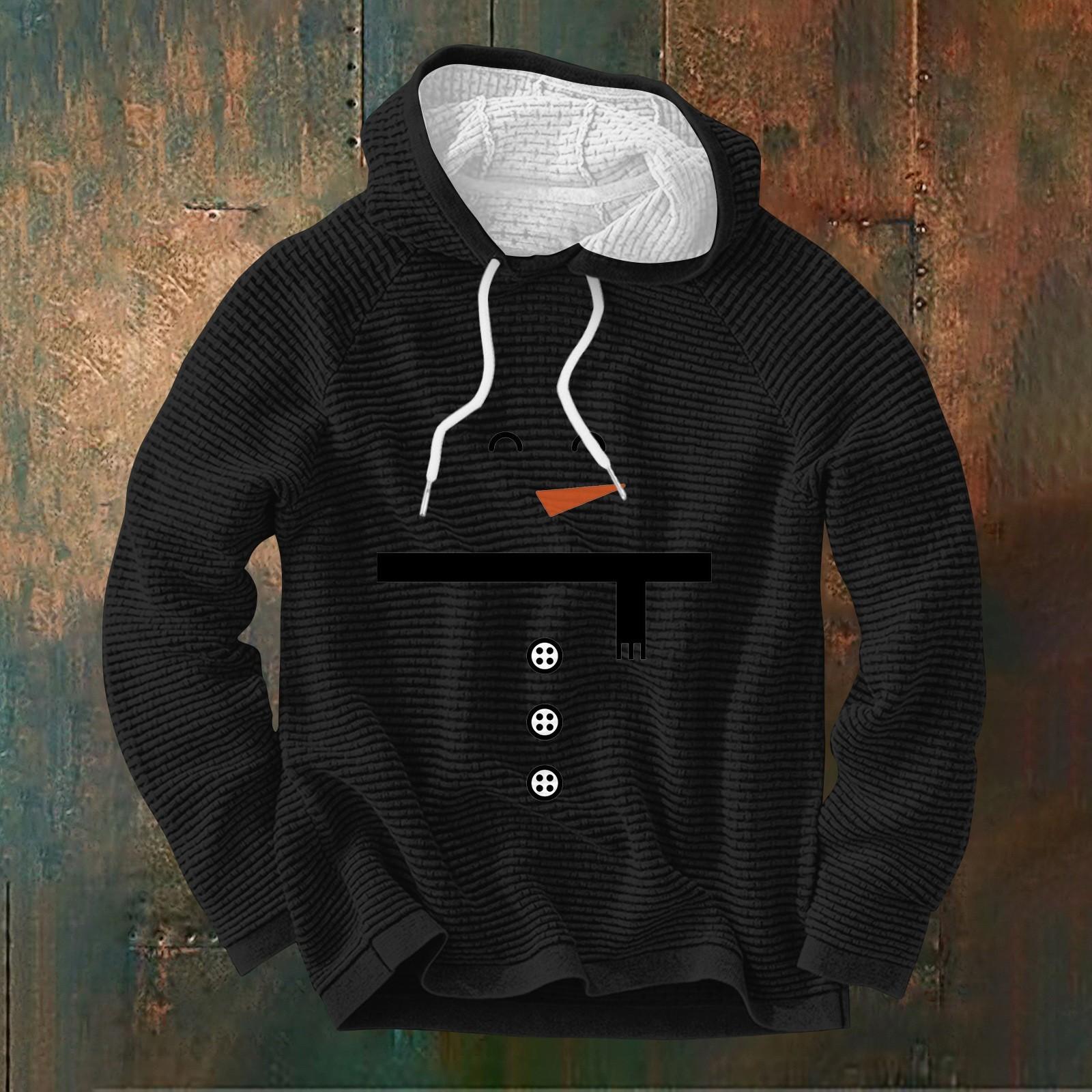 

Мужской повседневный и модный свитер с длинными рукавами и капюшоном XXL чёрный