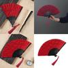 Breathable Lace Fabric Foldable Hand Fan Vintage Dancing Party Props Fabric Handheld Fan Home Decoration Festival Gift