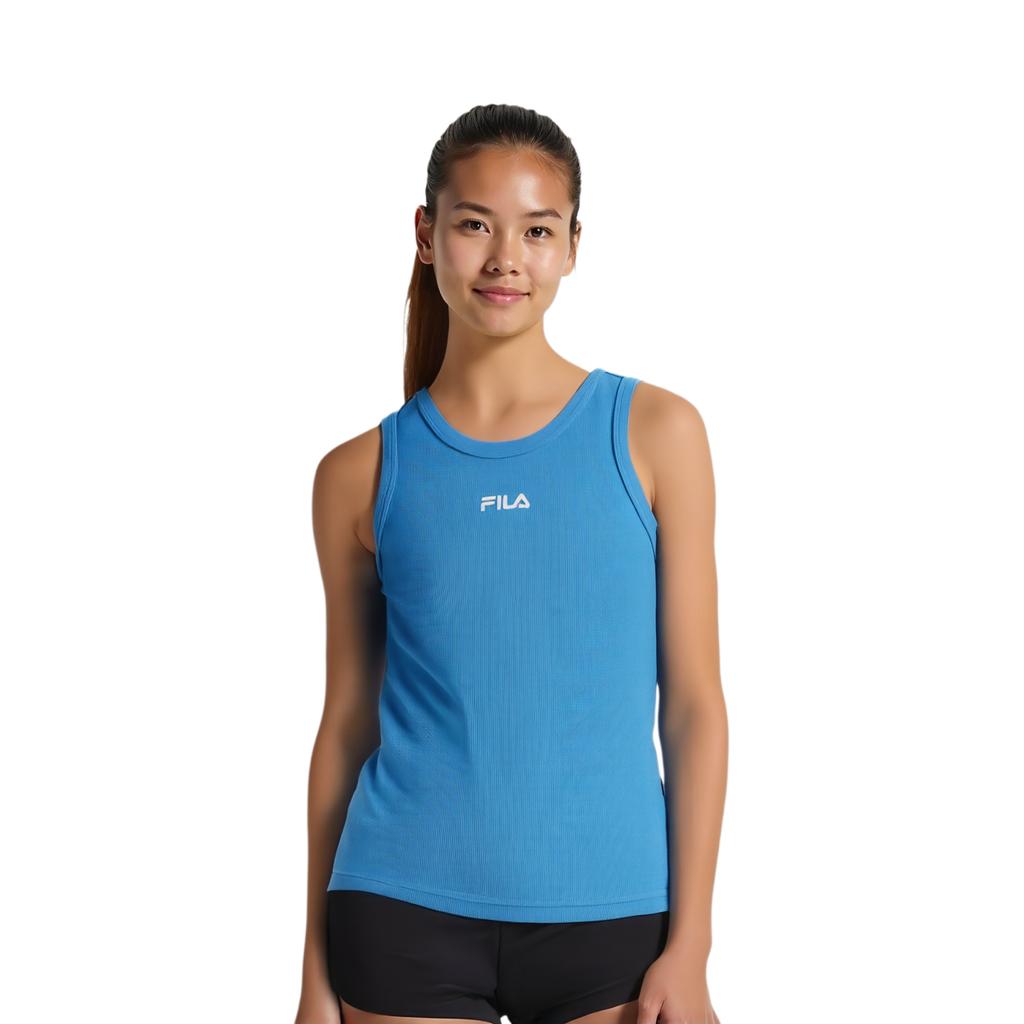 Fila Pompidou Center Collaboration Versatile Knitted Vest Women Tops Bright-Active-Blue F11W438112FBU