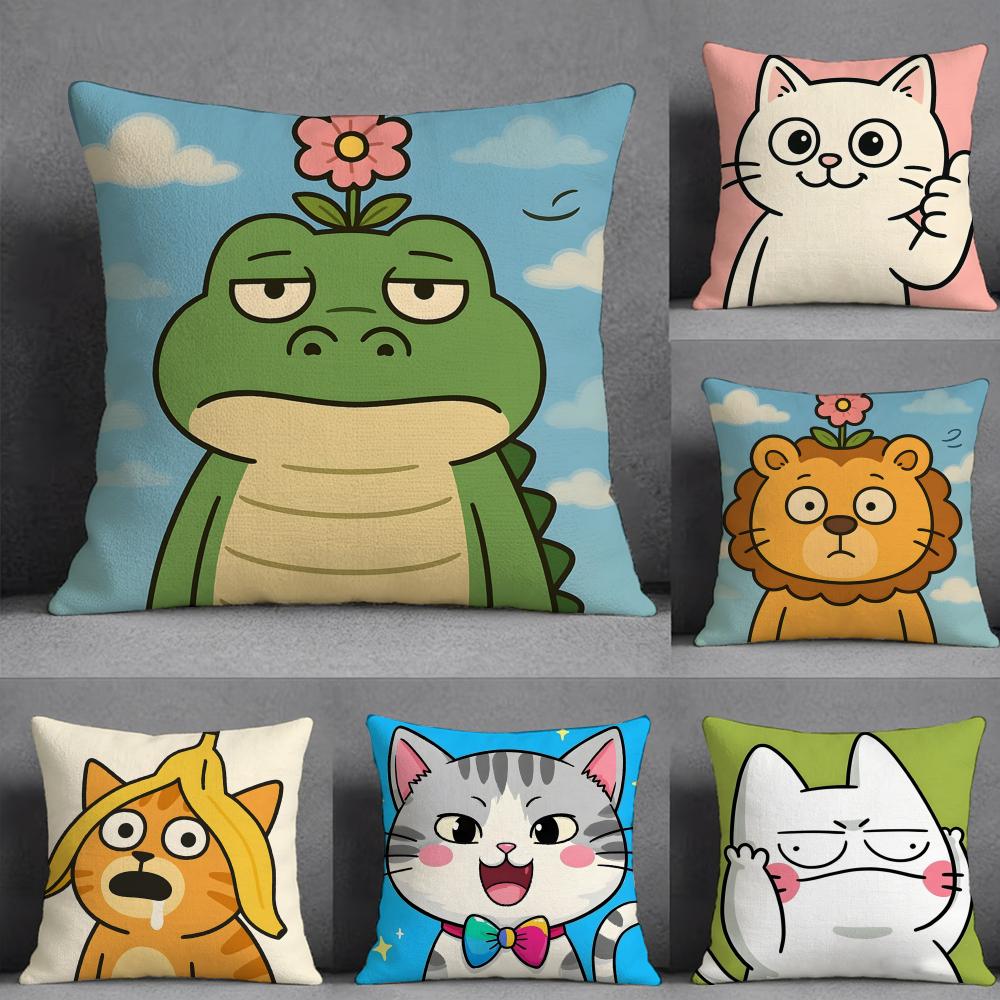 Surprised Cat Funny Party Pattern Pillow Case Pillowcase Doublesided Printed Sofa Cushion Bedroom Headboard Pillow