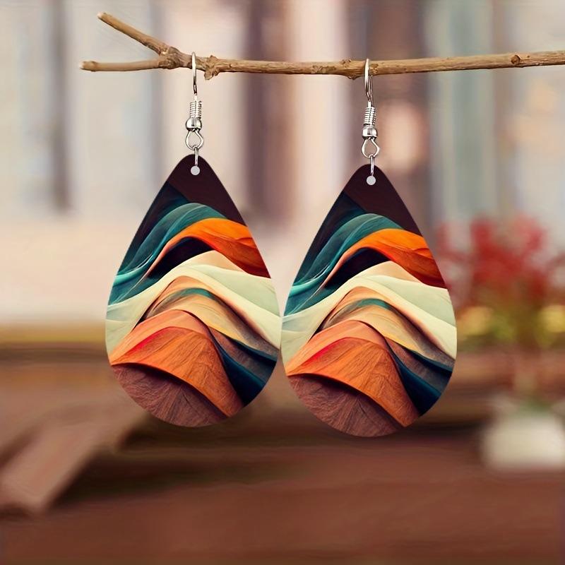 Retro Bohemian Colorful Teardrop Earrings - Double-Sided Jewelry