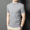 Hengyuanxiang Men's Thickened Round Neck Short Sleeve Wool Blend Sweater