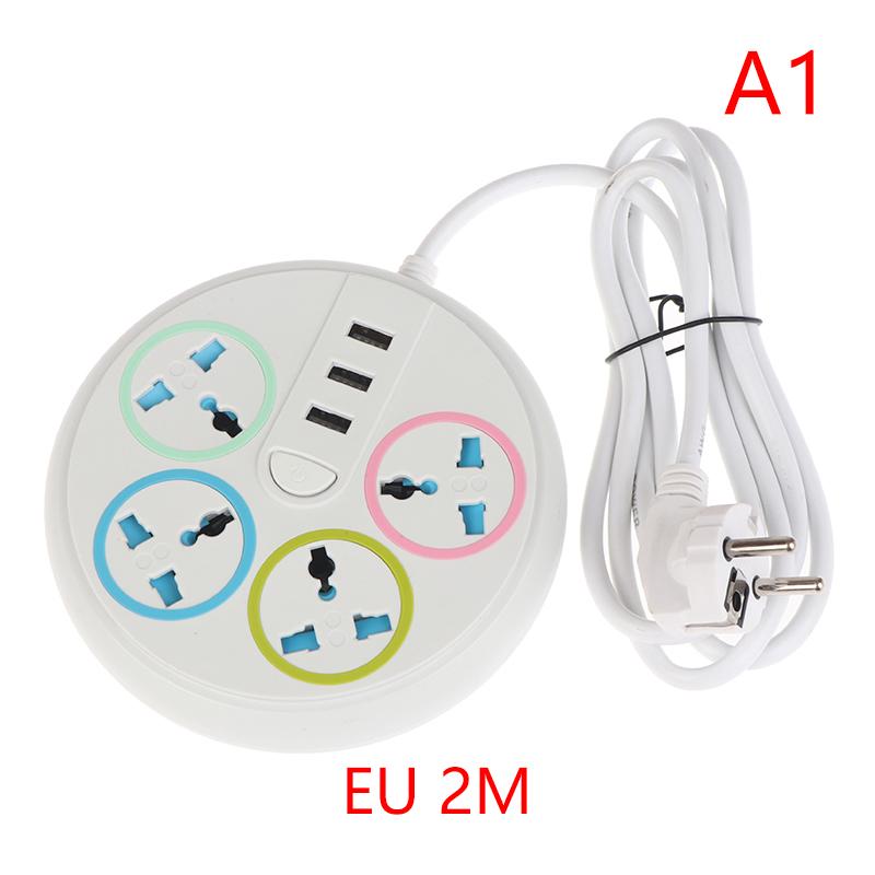

Eu Us Plug 2/3Pin Universal Power Strip Typec 2 Usb Port 4 Way Ac Outlet Extension Power Socket Charge Electrical Socket EU 2Pin 2M