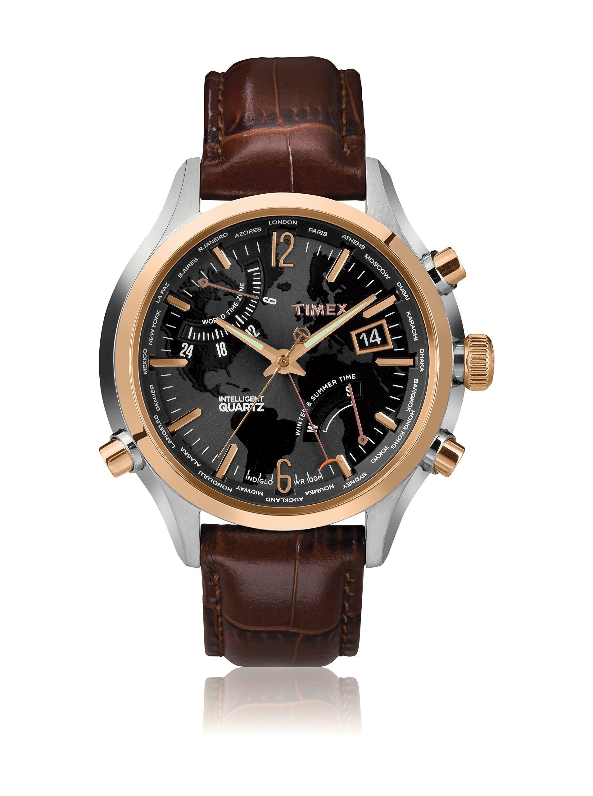 

Часы Timex Intelligent Quartz T2 N942 Indiglo World Time для мужчин