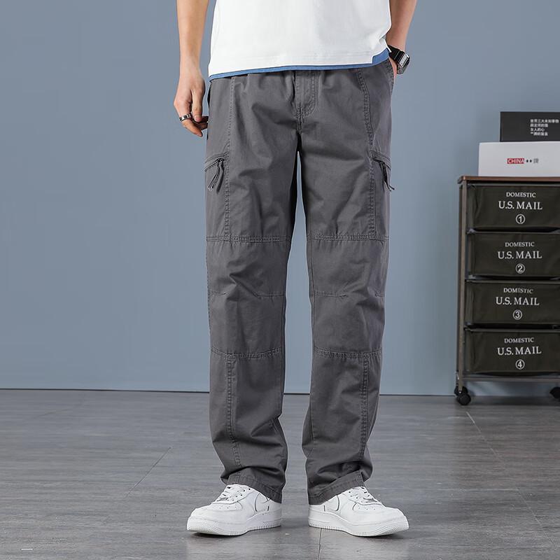COVER GAL Men's Multi-Pocket Loose Straight Cargo Pants