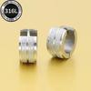 1 Pair of 316L Minimalist Hip-hop Style High-quality 316L Stainless Steel Golden Earrings, Double-layer Matte Finish, Unisex Versatile Earrings