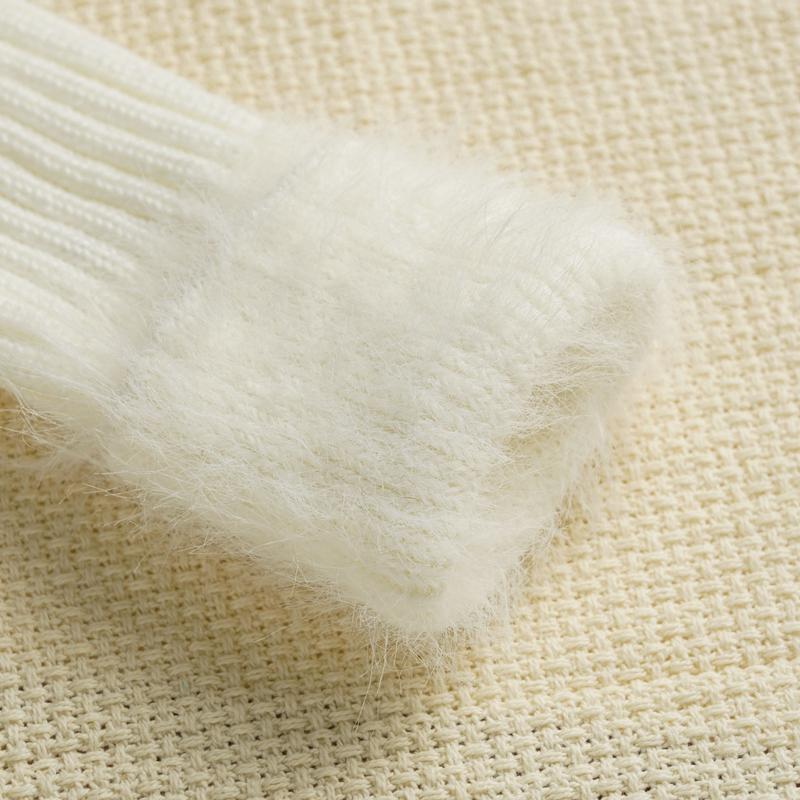 Women's Winter Warm Leg Warmers Female Knitted Hairy Warm Foot Cover Solid Color Lolita JK Warm Leggings Boot