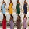 Comfortable Women's Crepe Maxi Dress Summer Long Dress  for Beach Vacation