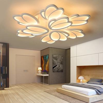 LED Ceiling Lamp for Living Room Soft Light Eye Protection Intelligent Dimming Lamp Petal Design Lamp Energy-Saving Home Decor Lighting