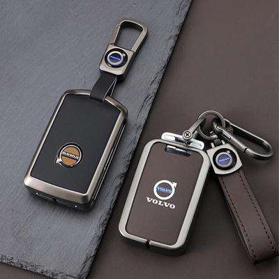 1 Stück Doppelter Schutz Zinklegierung Leder Schlüsseletui für XC40 XC60 XC90 S60 S90 V50 V70 V90 V60 V40 S80 EX30 C40 Kratzfest