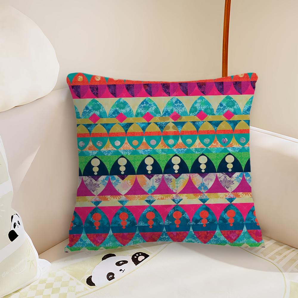Fashion BBohemia Painting Pattern Cushion Cover Plush Fabric Soft Double Sided Print Sofa Cushion Cover Throw Pillow Covers