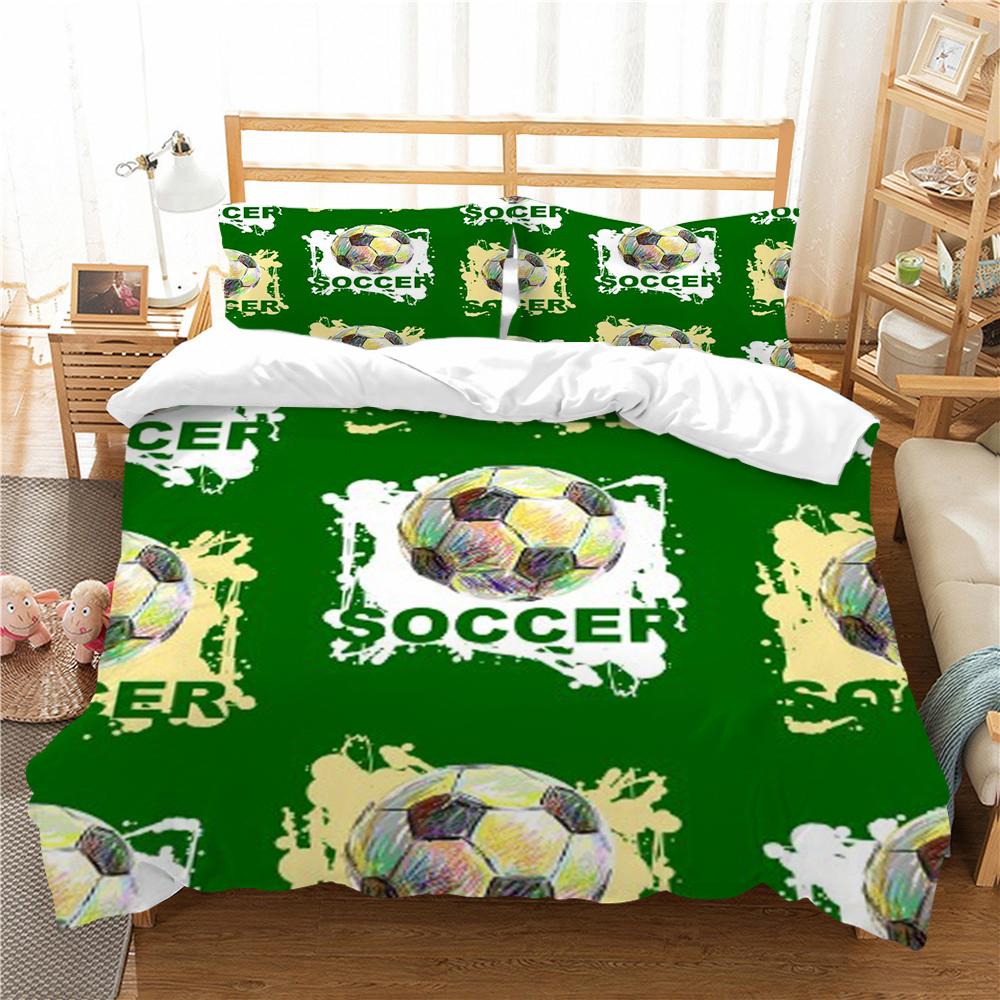 

Двойной размер, домашняя постельная одежда, 3D футбольный принт, чехол для постельного белья, костюм, уникальный дизайн, модный комплект постельного белья EU Single 135x200cm