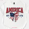 America Est 1776 Bow Flag T Shirt Patriotic Usa Sweat For 4th Of July Or Memorial Day Vintage Stretched Slightly