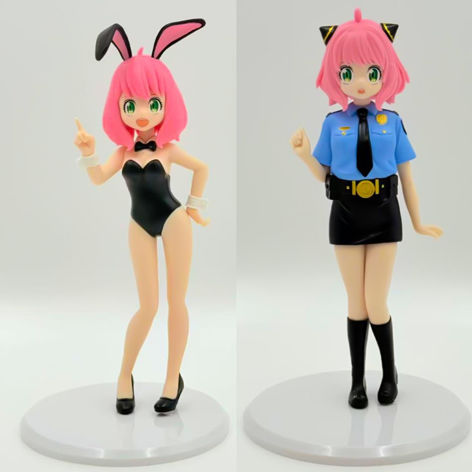 20-21cm Anime Figurine SPY×FAMILY Bunny Girl Police Uniform Anya Forger Action Model Pvc Toy Collection Desktop Accessories Gift