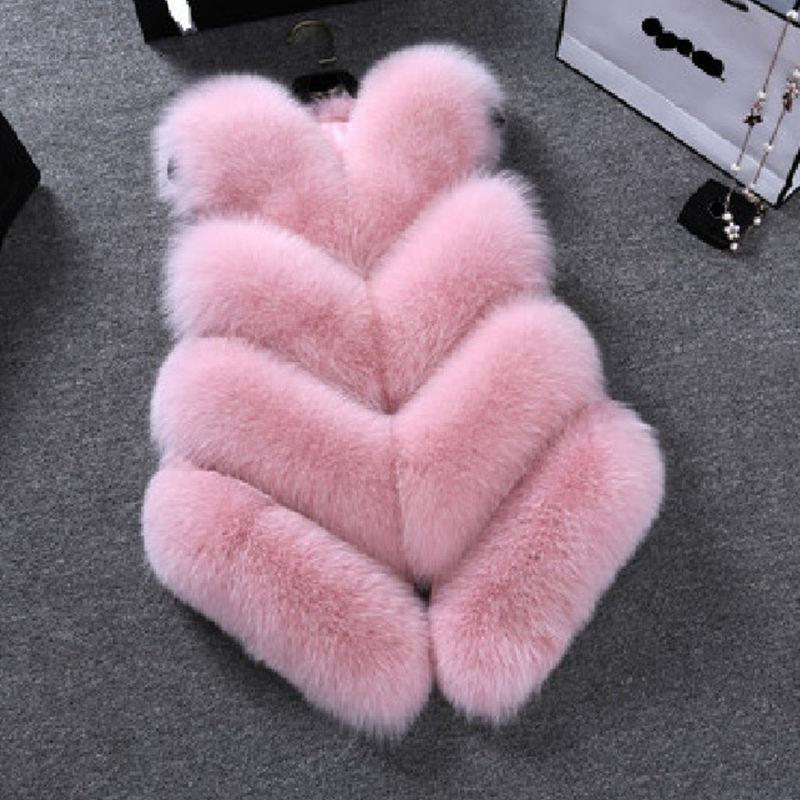 Autumn Winter Imitation Faux Fur Coat Women Waistcoat Fashion Fur Sleeveless Jacket Vest Ladies Outerwear Female Tops