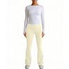 Damen Yoga-Hose mit hoher Taille und weitem Bein mit Taschen