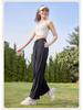 Plus Size Women's Sun Protection Nylon Draping Pants - Spring/Summer Casual Straight-Leg Slimming Wide-Leg Ice Silk.