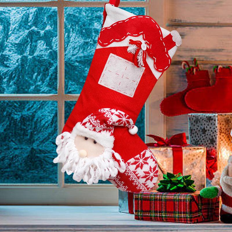 Christmas Stocking For Kids Decorative Christmas Snowman Stockings Pendant Christmas Tree Ornament Christmas Stocking For