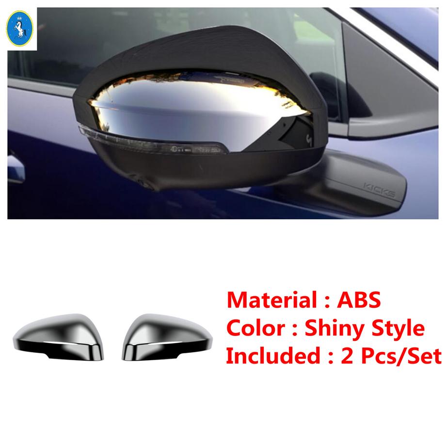 Shiny / Carbon Fiber Look / Black Style Side Door Rearview Mirror Cover Trim For Nissan Kicks 2025 2026 Car ABS Accessories